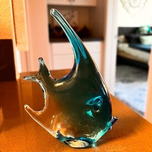 Murano Blue Glass Angel Fish